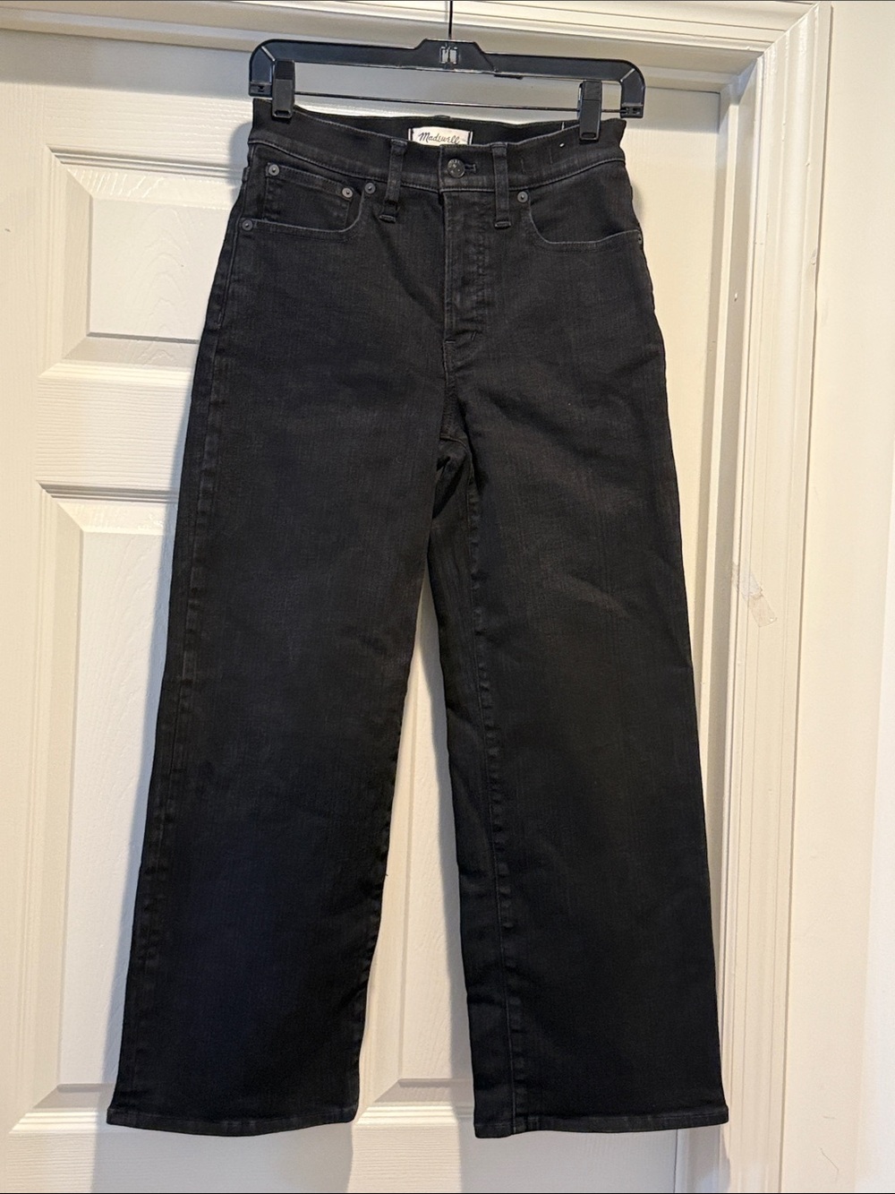 Cinched HIGH Waist The Perfect Vintage Black Date Night WideLeg Jean Stretch 27P